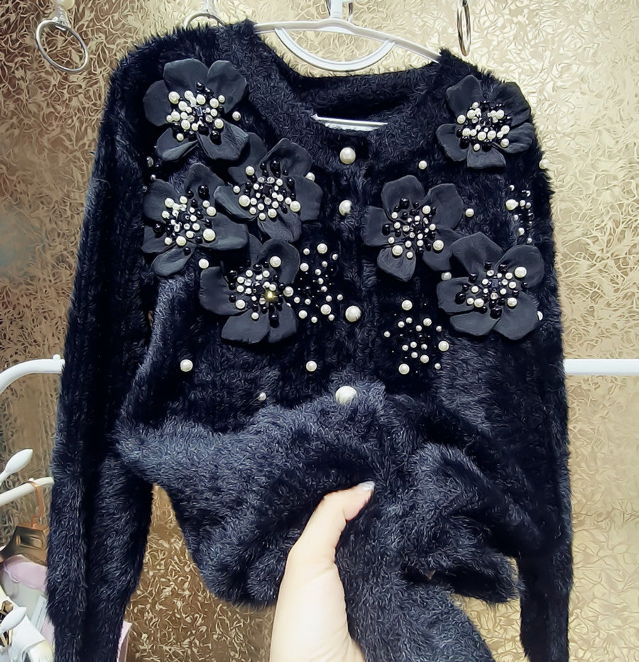 Manteau pull cardigan épais en peluche