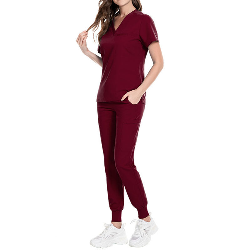 Operating Room Nurses' Uniform Men's And Women's Short Sleeve V-neck Work Uniforms