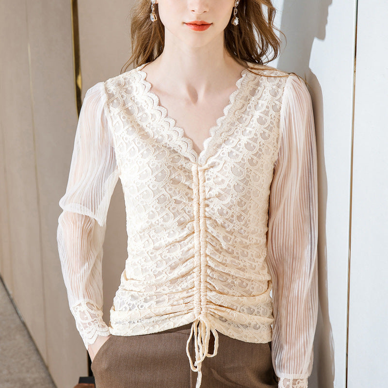 Temperament lace blouse women