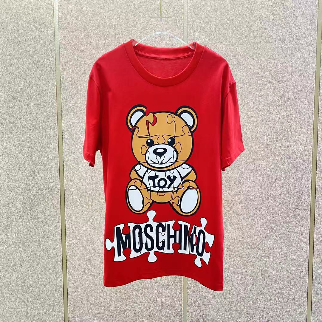 Cartoon Bear Print Short Sleeve Couple Casual