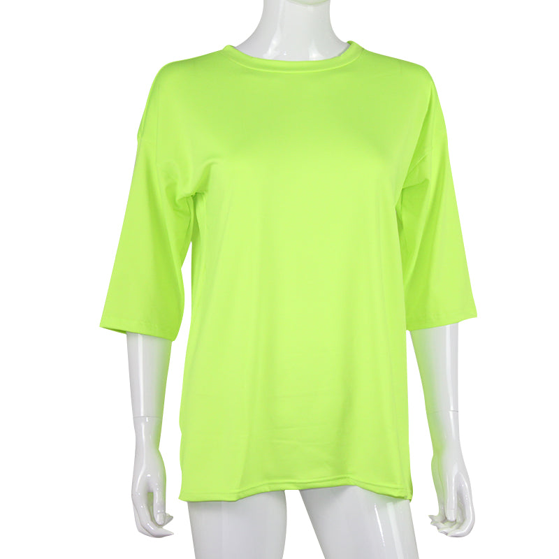 Fluorescent green shirt loose and thin bf wind