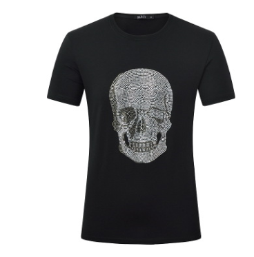 Camiseta Shinning Skull Algodón Negro Manga Corta