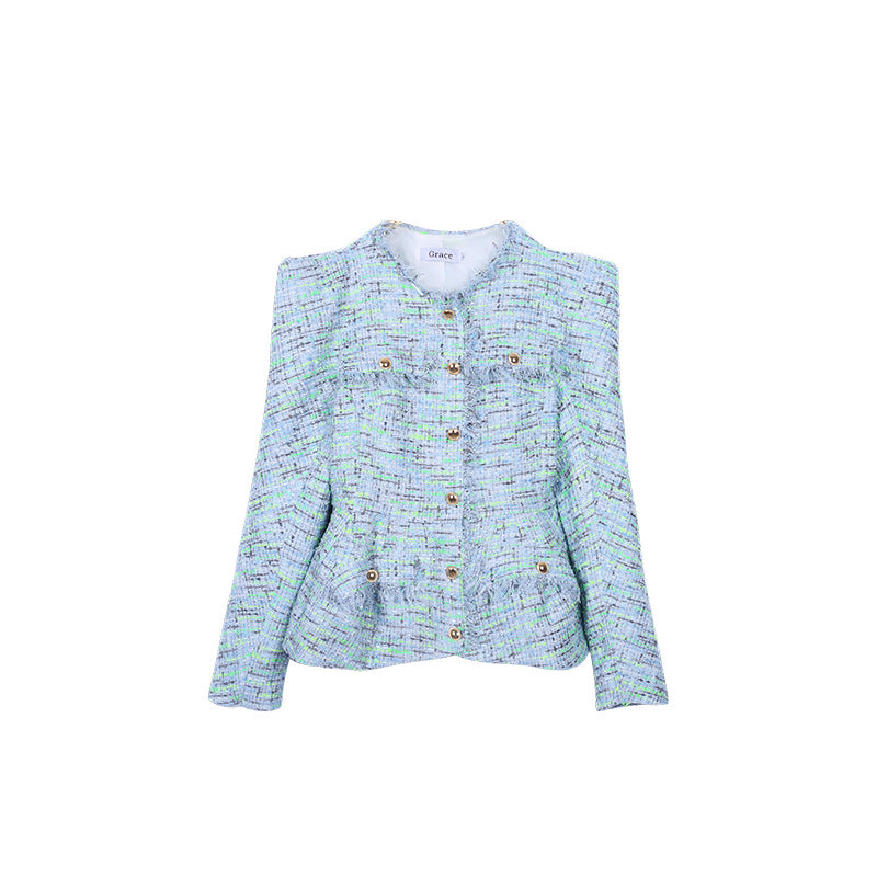 Manteau court femme en tweed