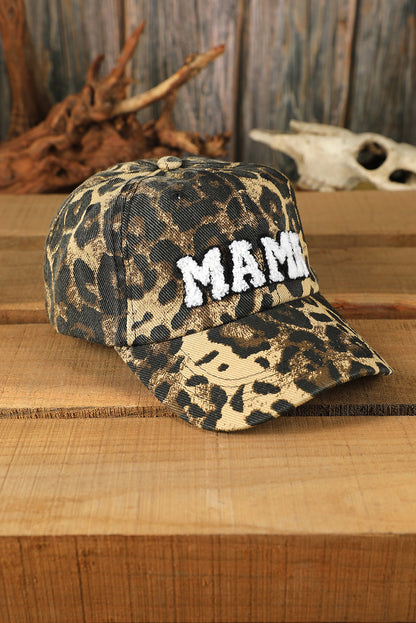 Gorra de béisbol de leopardo bordada Leopard MAMA 