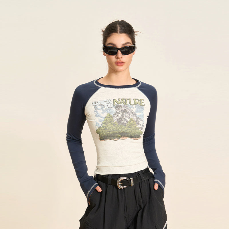 Back To Snow Mountain T-shirt à manches longues coupe slim Fille