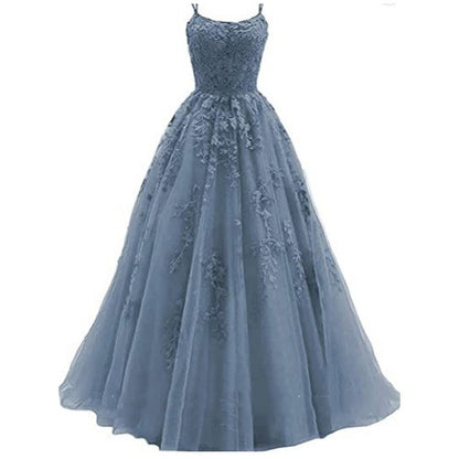 Camisole Ball Gown Long Tulle Lace Party Evening Gown