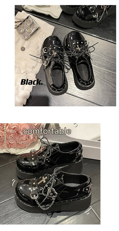 Punk Platform Shoes Dark Lolita Platform Leather Shoes