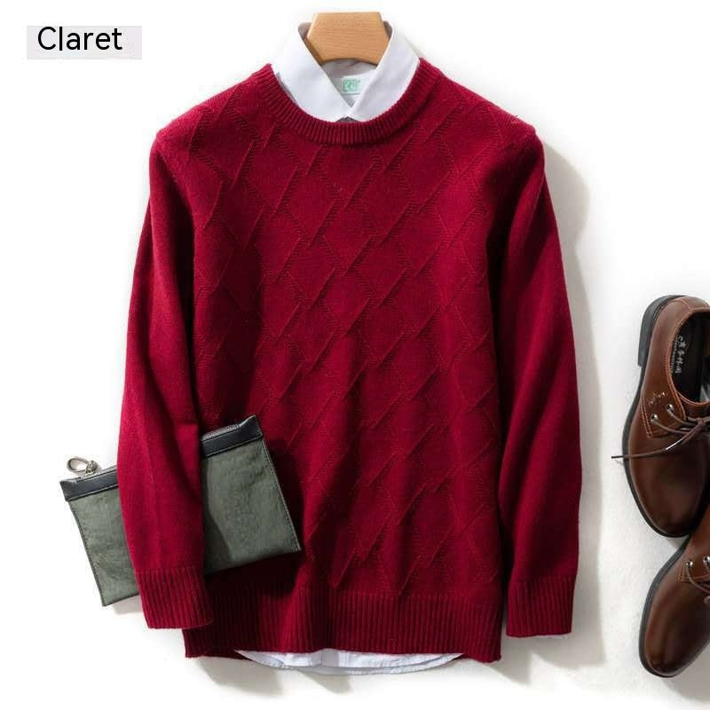 Winter Men's Round Neck Loose Wool Sweater