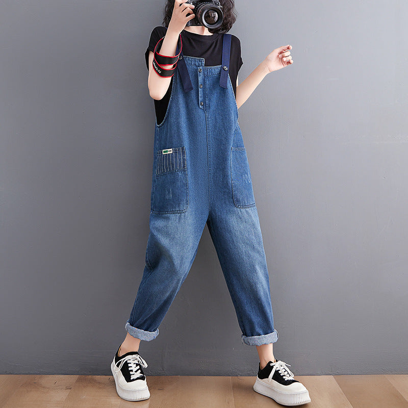 Women's New Loose Casual Retro Fashion Denim Overalls