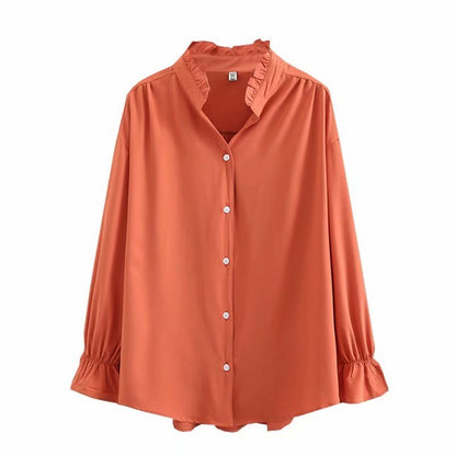 Solid Color Foreign Style Long-sleeved Bottoming Shirt