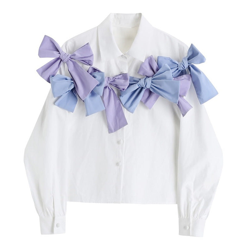 Niche French Shirt Bow All-match Fashion Korean Version