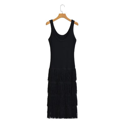 Ladies Tassel Knitted Sling Dress