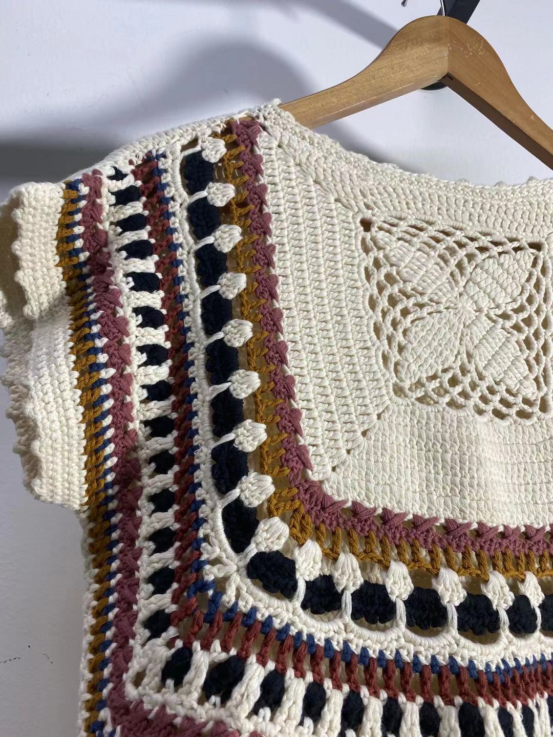 Coton de fantaisie de fil de gilet tricoté par crochet d'industrie lourde