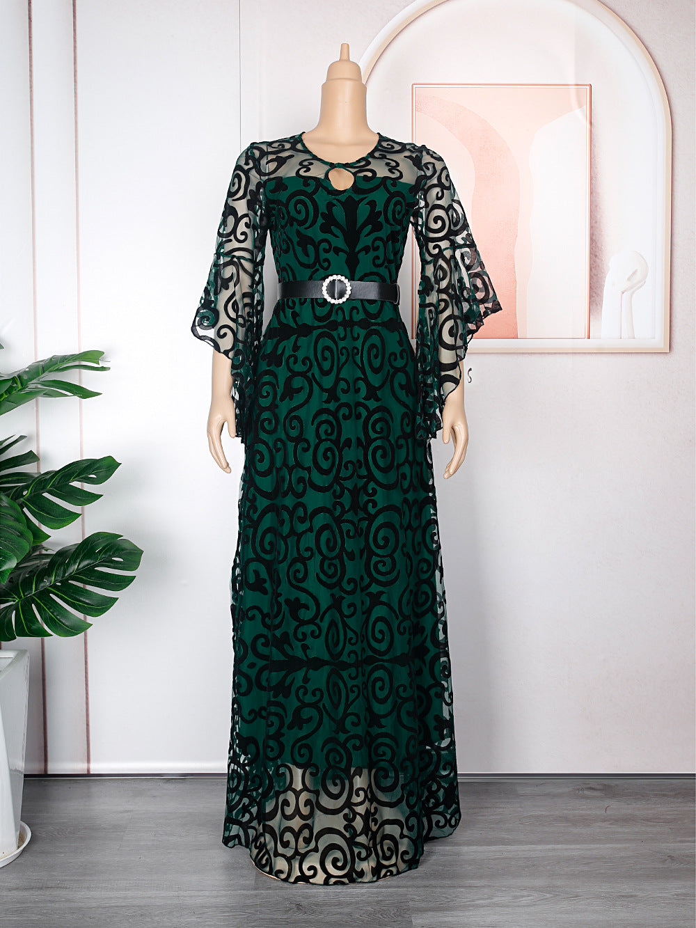 Robe plissée en mousseline de soie grande taille pour femmes africaines