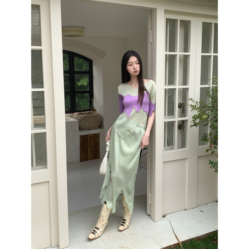 Trendy Chic Green Skirt Korean Drama Two-piece Set For Women