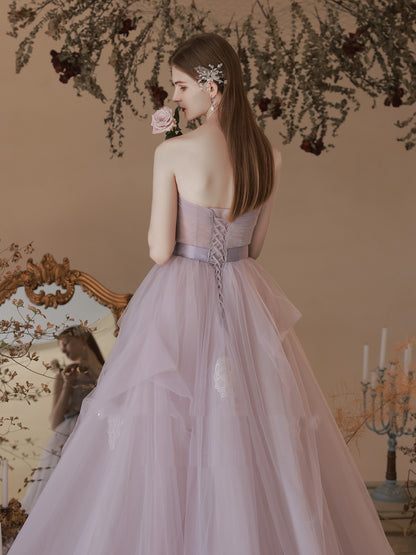 Dinner Party Purple Tube Top Dress Bridal Gown