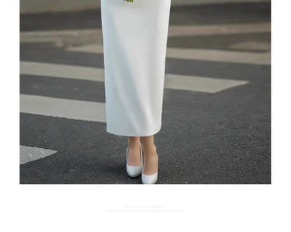 French Square Collar Short Sleeve Light Wedding Elegant Slim Dress