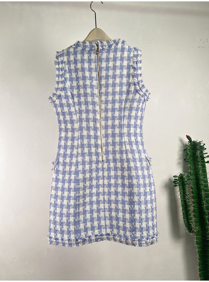 Vestido estilo chaleco de moda francesa con cuello en V