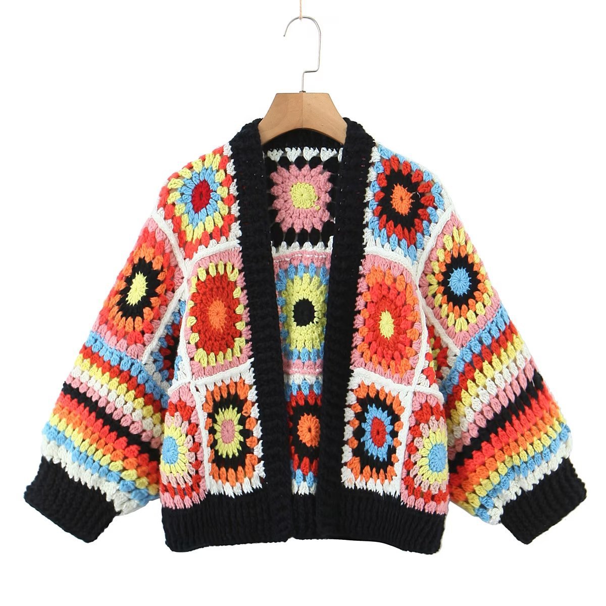 Jacquard Knitted Design Hand-woven Sweater Cardigan Coat