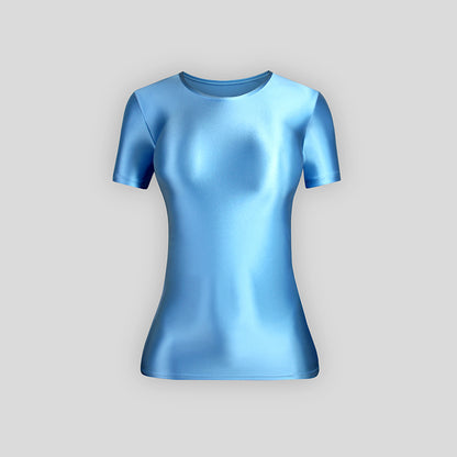 Women's Thin Spandex Short Sleeve Stretch Bottoming Shirt