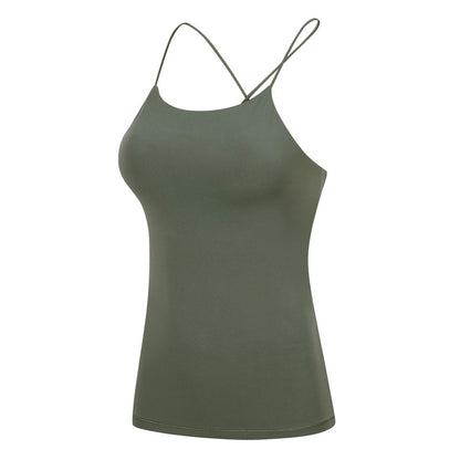 New solid color yoga vest women