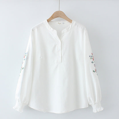 Early Spring New Casual Slim Embroidered Pullover Shirt