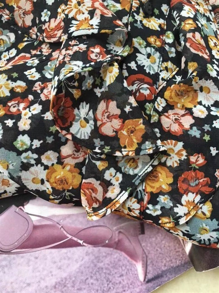 Chemise en mousseline à fleurs