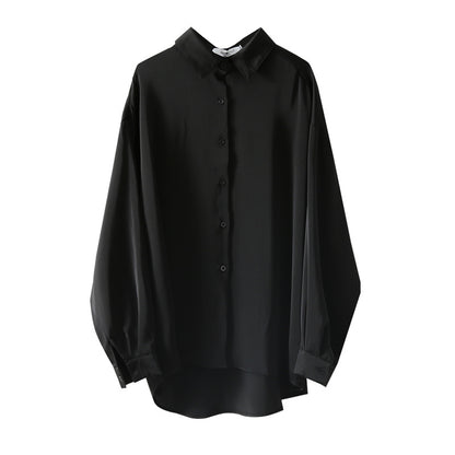 Solid Color Long-sleeved Loose Shirt Blouse Design Drape