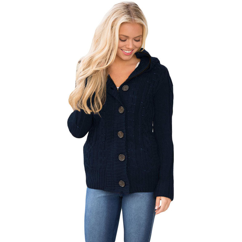 Winter New Women's Single Button Loose Sweater