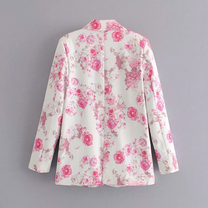 Veste de costume à fleurs roses 