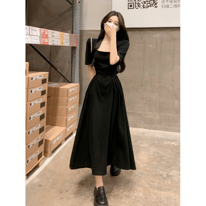 French Style Retro Long Sleeve Dress Women