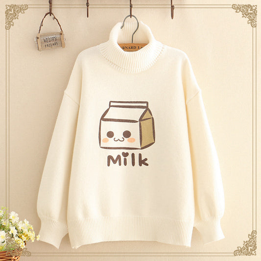 Pull en carton de lait de dessin animé