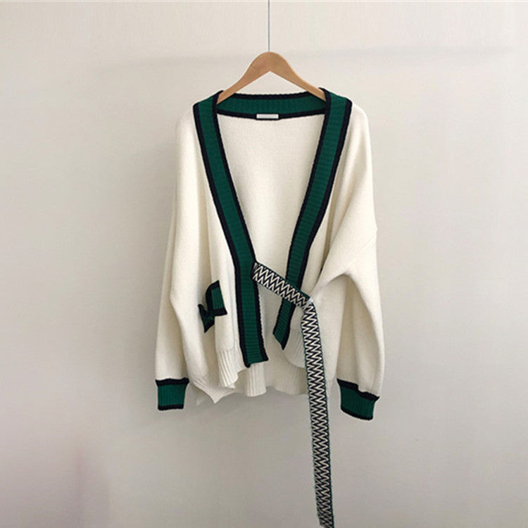 Retro Forest Loose V-neck Knit Cardigan