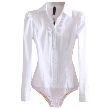 Women's Business Commute Professional One-piece Cotton Shirt