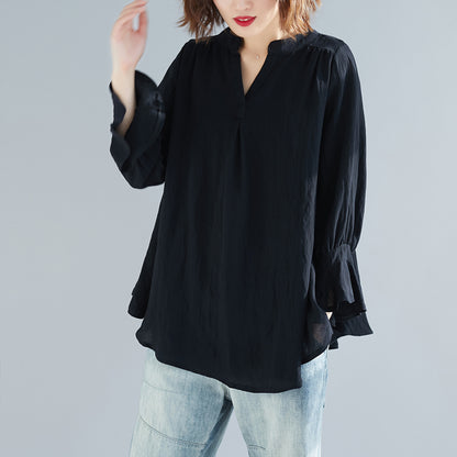 Large Size Shirt Women's Belly Covering Top