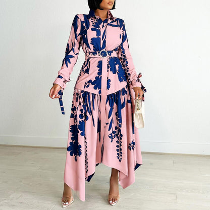 Robe jupe asymétrique amincissante à lacets et contrôle de la taille