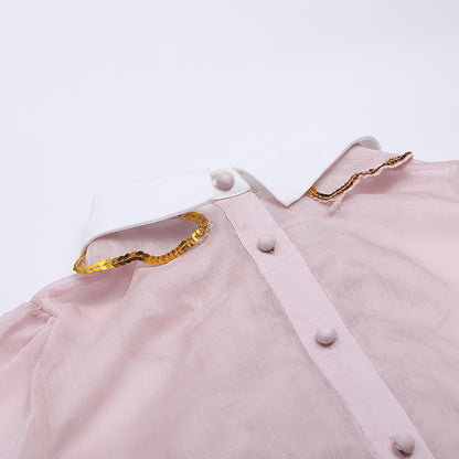 Doll collar chiffon shirt