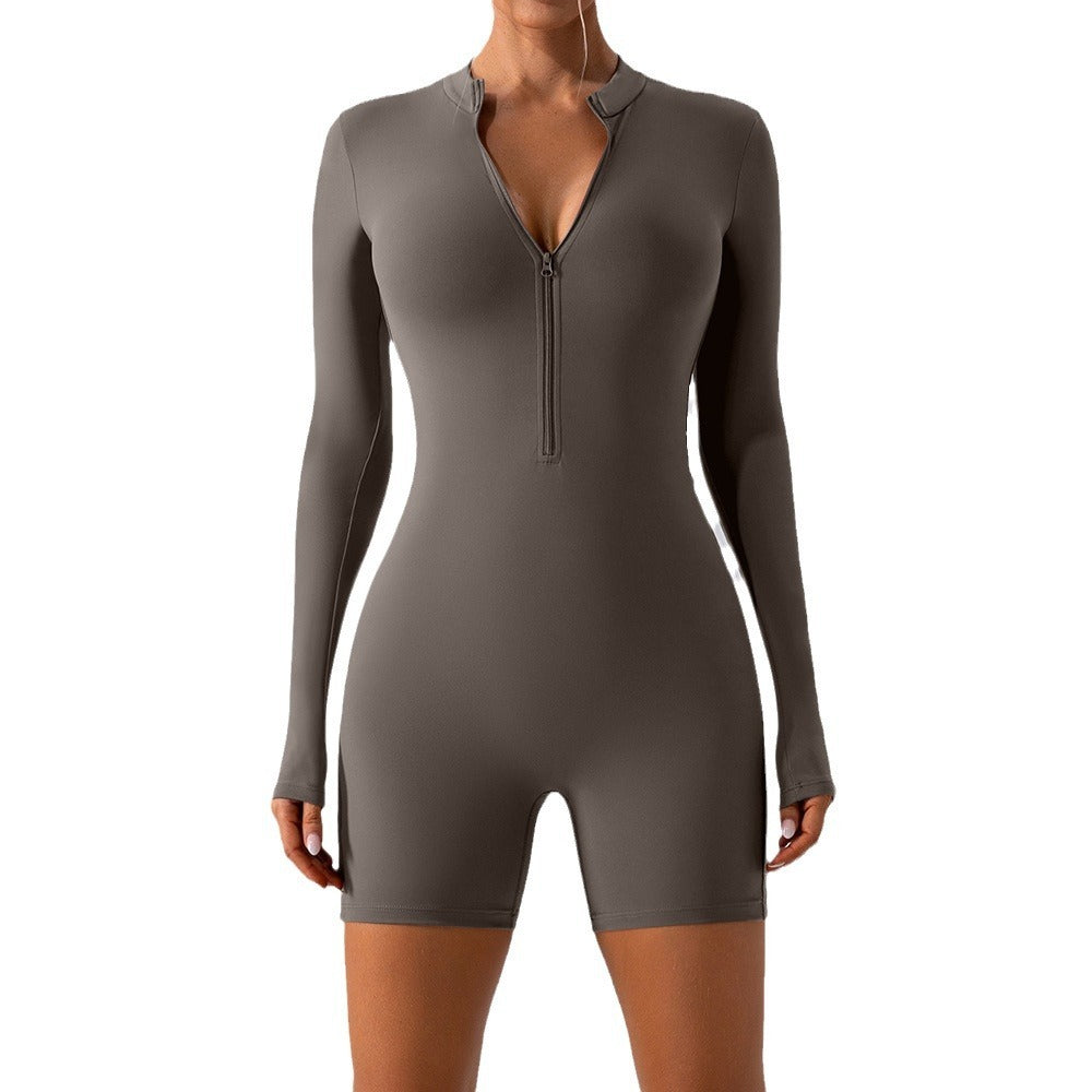 Long-sleeve Zipper One-piece Dance Training