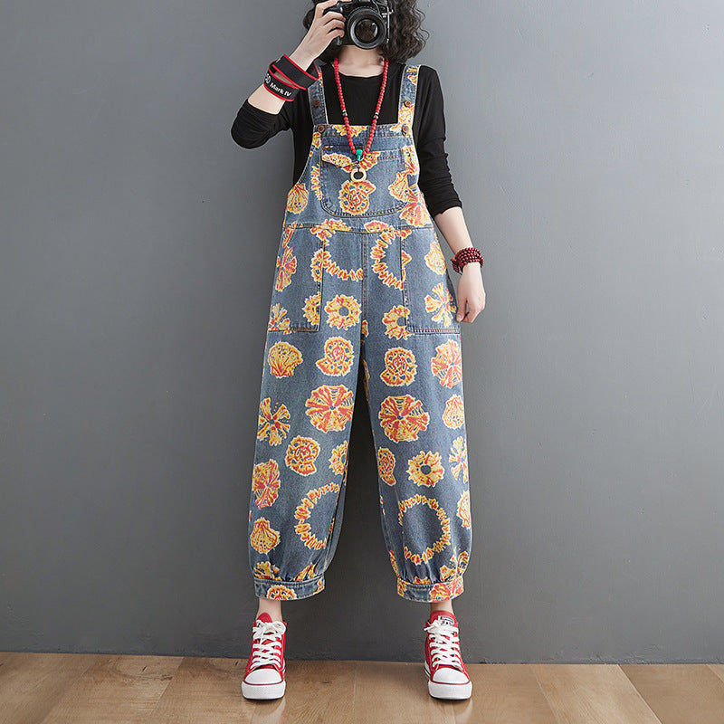 Korean Style Loose Plus Size Denim Overalls