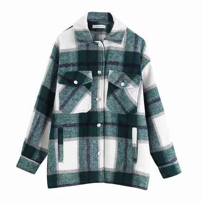 Plaid shirt coat