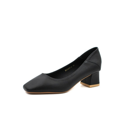 Chunky Heel Commuter Shallow Mouth Pumps Women's Fashion