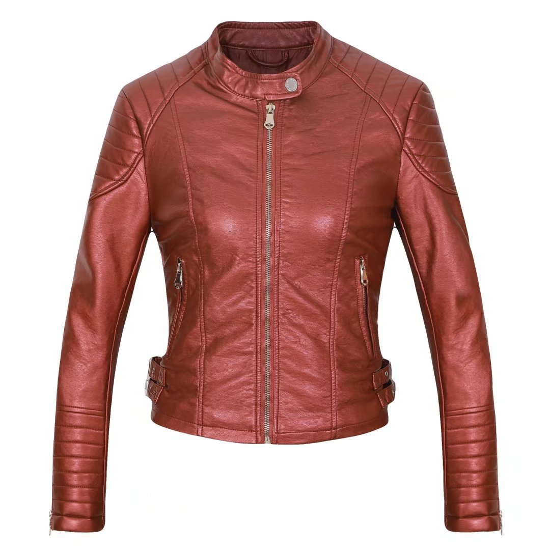 Veste en cuir de moto en cuir PU