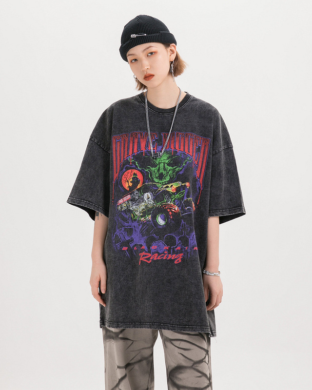 Hip hop retro loose short sleeve