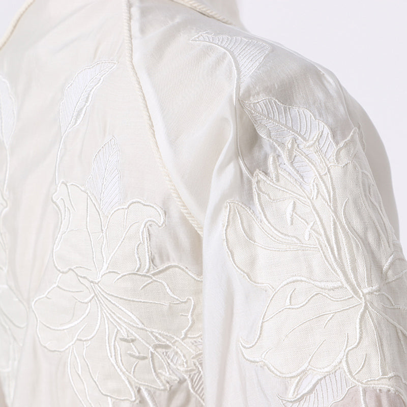 Lace embroidered shirt