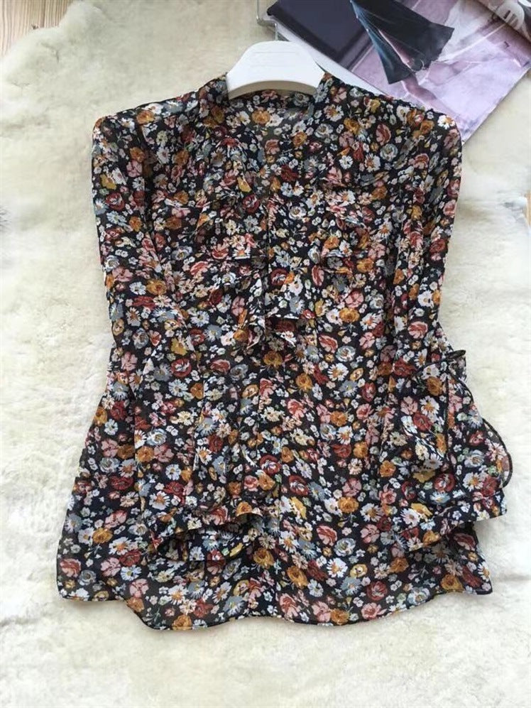 Chemise en mousseline à fleurs