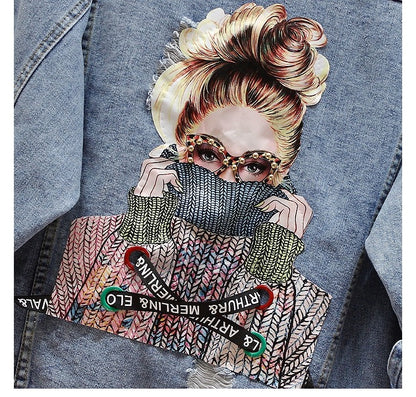 Loose denim jacket top