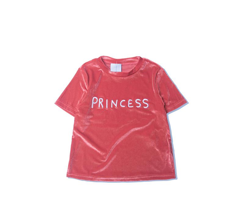 PRINCESS EMBROIDERY VELVET TEE