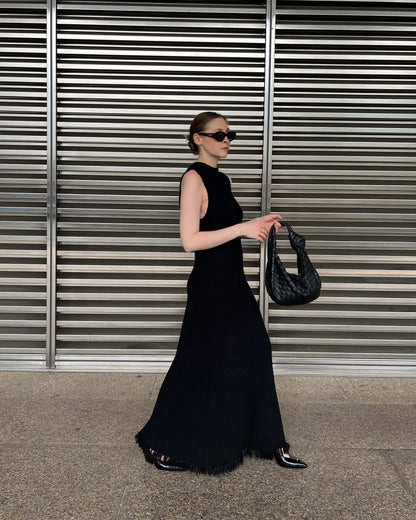 Vestido largo sin mangas con borlas de verano para mujer