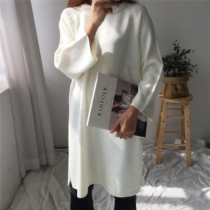 Oversized loose mid-length sweater