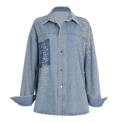 Irregular Washing Loose Denim Shirt Jacket